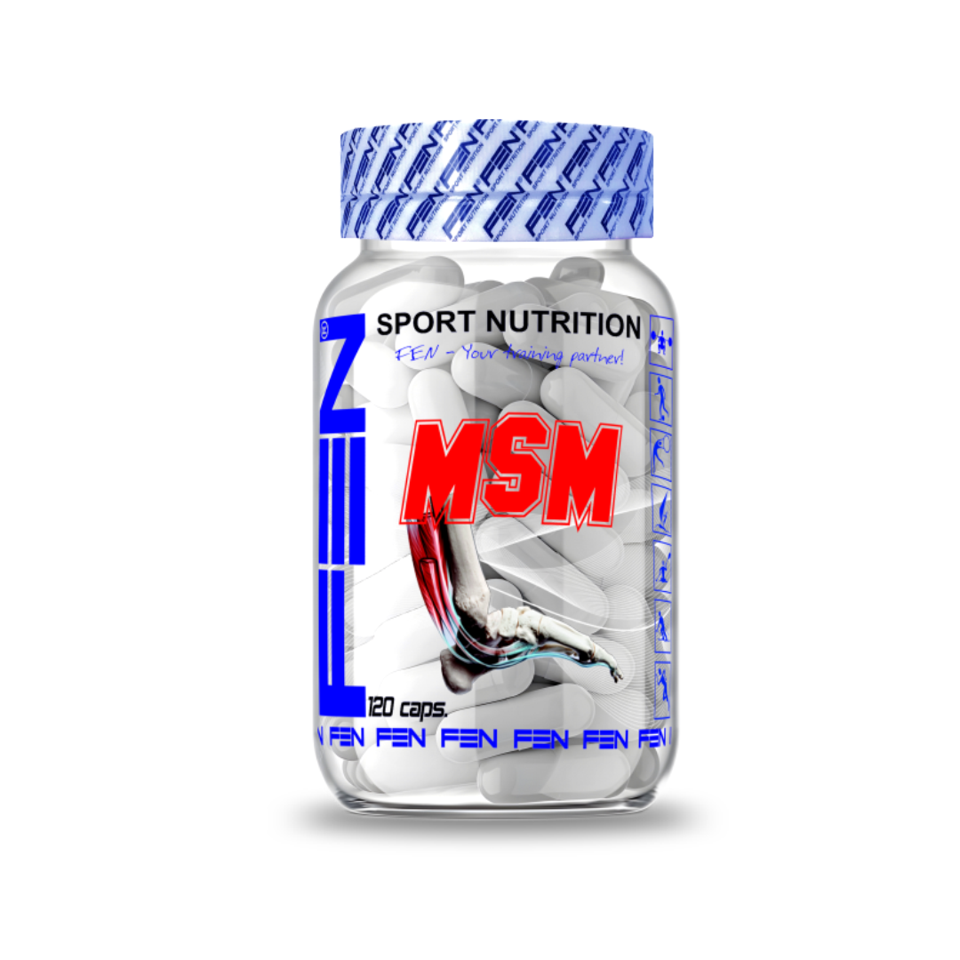 FEN MSM 120 kaps (Metilsulfonilmetanas papildas sausgyslėms ir raiščiams) - FEN sport nutrition
