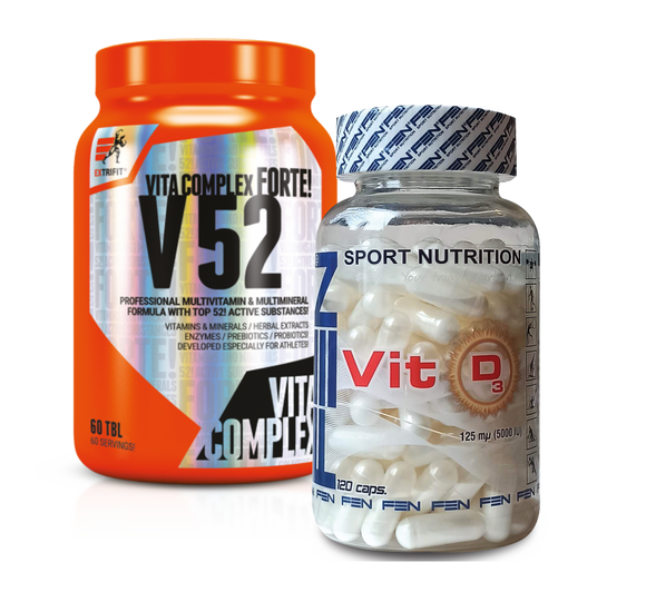Extrifit V52 + FEN D Vitamin 5000 UI 2 -enheter (en uppsättning vitaminer och mineraler)