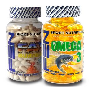 FEN Omega 3 120 caps. + FEN Lipo Burner 120 KAPS (supplementen voor cholesterolverlaging)