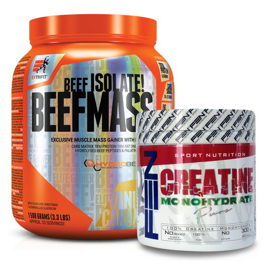 Rinkinys masės auginimui Beef mass + creatine monohydrate
